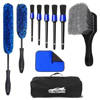 Kit Detailing Detallado y Rines y Llantas con Brochas 9 piezas