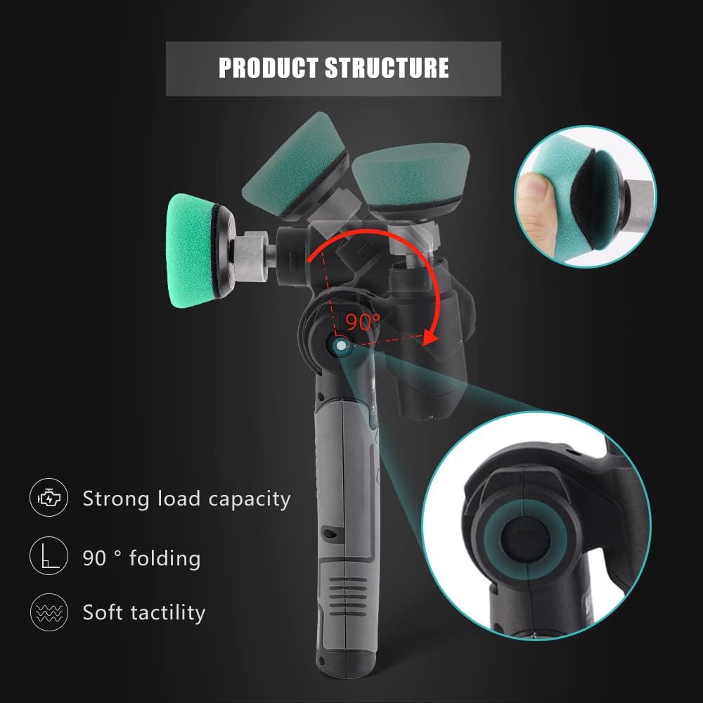 Mini pulidora inalámbrica. Flexible DUAL Kit 80 piezas de Pads y Conos! Marca SPTA