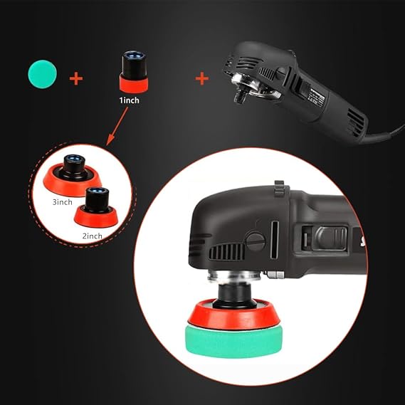 SPTA Mini pulidora rotativa 3 pulgadas Kit con 27 piezas 6 Velocidades y 3 Extensores