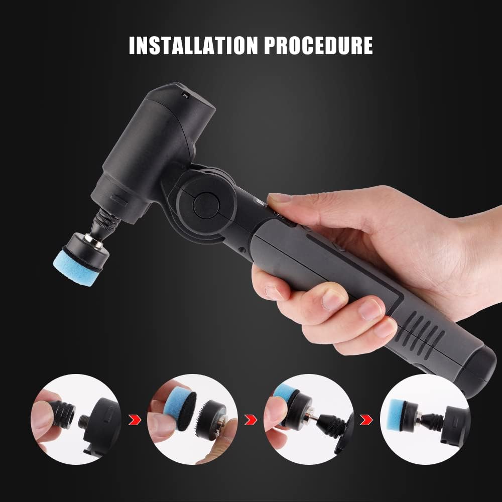 Mini pulidora inalámbrica. Flexible DUAL Kit 80 piezas de Pads y Conos! Marca SPTA
