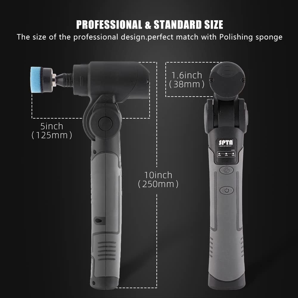 Mini pulidora inalámbrica. Flexible DUAL Kit 80 piezas de Pads y Conos! Marca SPTA