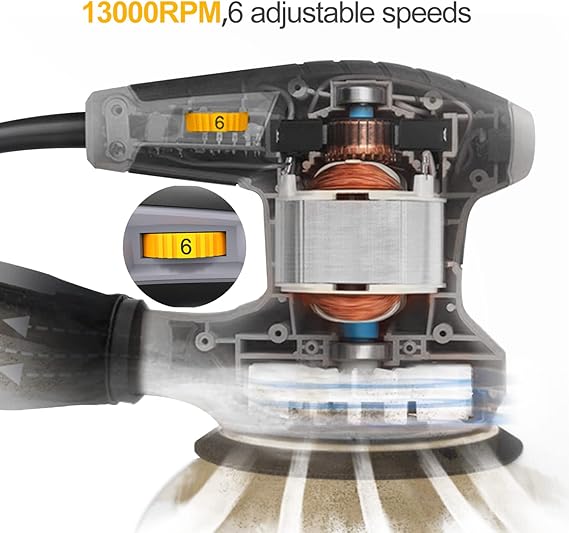 Lijadora orbital aleatoria de 5 pulgadas