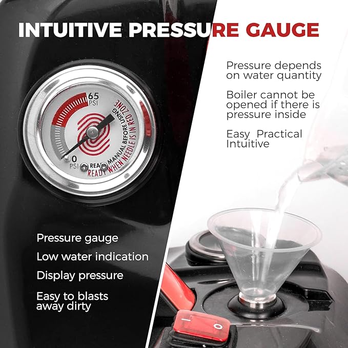 Maquina Limpieza Vapor 90 minutos de Vapor Steam Cleaner presión de 73 psi con 19 accesorios
