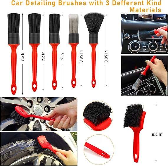 Kit Detailing Detallado Automotriz Aficionado x 32 piezas brochas, cepillos rines y llantas, cepillos para taladro.