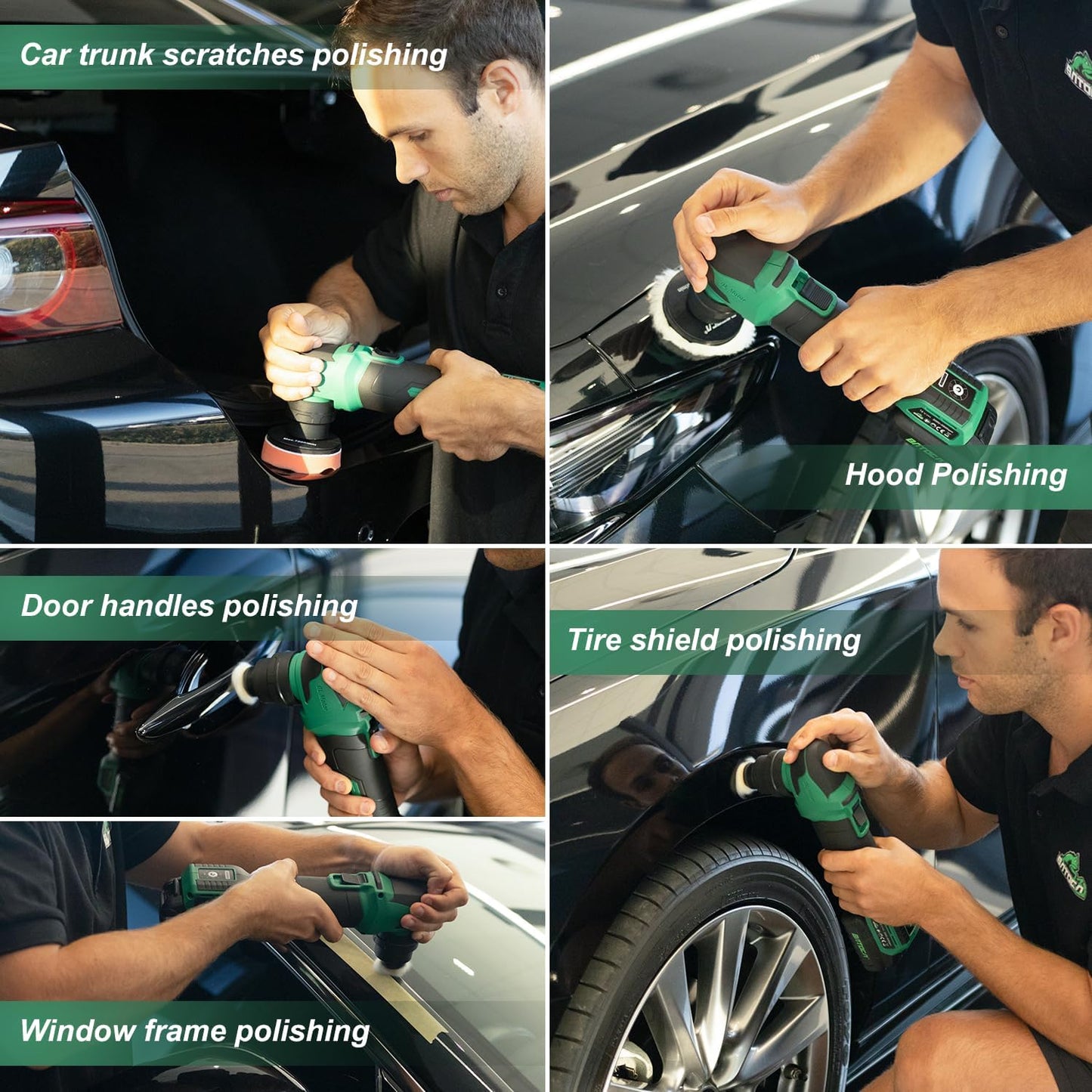 Mini- Polisher Inalambrica Pulidora Dual Funciona como DA Rotorbital y Rotativa Polichadora Marca Batoca
