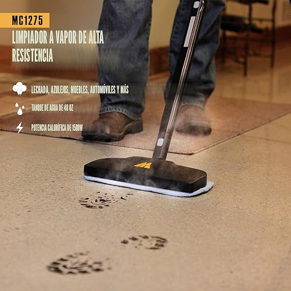 McCulloch MC1275 - Limpiador de vapor resistente con 18 accesorios.