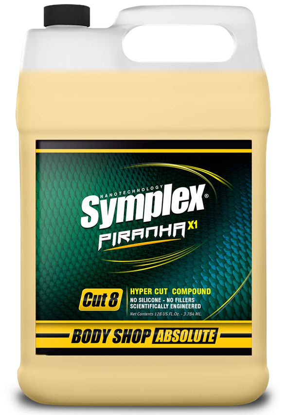 Symplex Piranha Piraña Rubbing Compuesto de Corte Alto 8 Pulidor Polichado Galon 128 oz