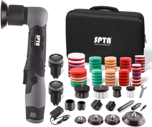 Mini pulidora inalámbrica Dual con 30 Pads y Cepillos de Limpieza. Marca SPTA