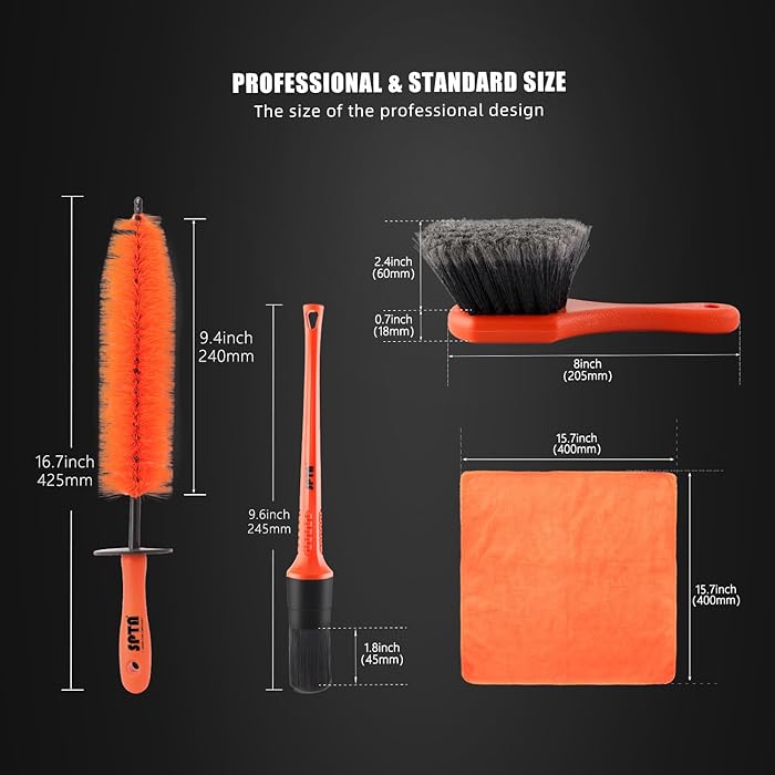 Kit Detailing Detallado  limpiaza  de Rines, Llantas y Brochas SPTA 8 piezas
