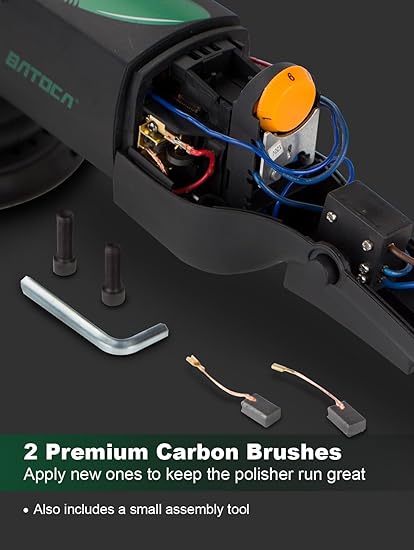 Polisher DA Rotorbital  Pulidora de doble acción de 6 pulgadas y 700W  con 6 velocidades y Kit de Pads Marca Batoca