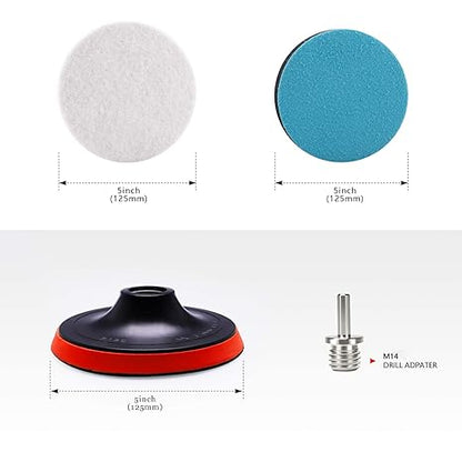 Kit DE pomos o Pads para Pulidor de Vidrios