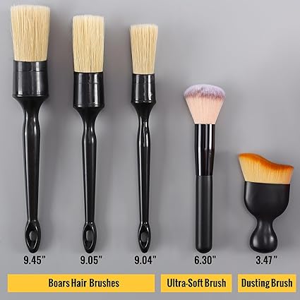 Kit Brochas Suaves Detalles Interno y Piano Black x 6 piezas