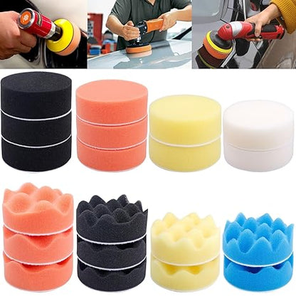 Kit 31 Pads  de pulido de 3 pulgadas, Maquina Rotativa y Taladro