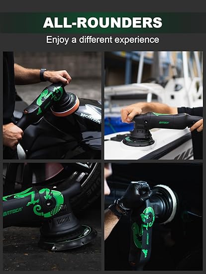 Polisher DA Rotorbital  Pulidora de doble acción de 6 pulgadas y 700W  con 6 velocidades y Kit de Pads Marca Batoca