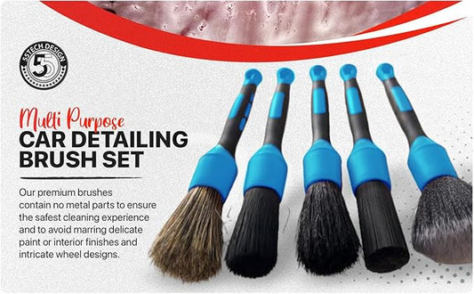 Brochas Profesionales de Detailing  cerdas naturales 5 piezas