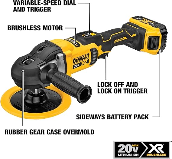 DEWALT Rotativa  inalámbrica  velocidad variable, 7 pulgadas