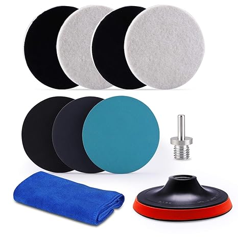 Kit DE pomos o Pads para Pulidor de Vidrios