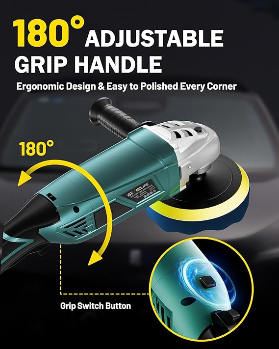 Polisher pulidora rotativa 6 pulgadas/7 pulgadas, 1600 W Marca GEV