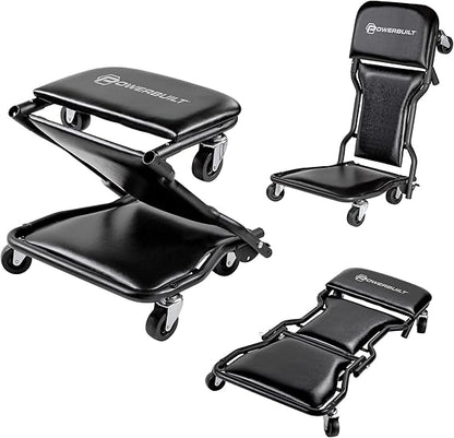 asiento rodante y taburete de Detailing  con ruedas ajustable todo en uno, acostarse o sentarse
