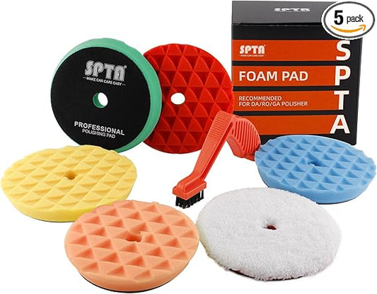Pads Pomos Mopas para Pulir SPTA Funcionan en Maquinas DA Rotorbitales y Rotativas Kit 5 pulgadas
