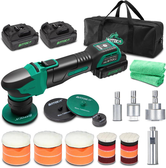 Mini- Polisher Inalambrica Pulidora Dual Funciona como DA Rotorbital y Rotativa Polichadora Marca Batoca