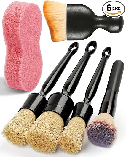 Kit Brochas Suaves Detalles Interno y Piano Black x 6 piezas
