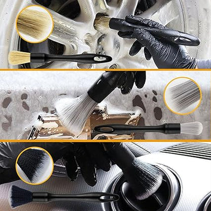Kit Brochas Detailing Interior, Exterior y Piano  Black. 11 piezas