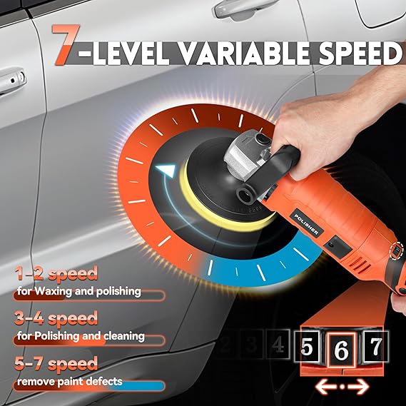 Pulidora Polichadora Rotativa  7 velocidades variables 500-3300 RPM