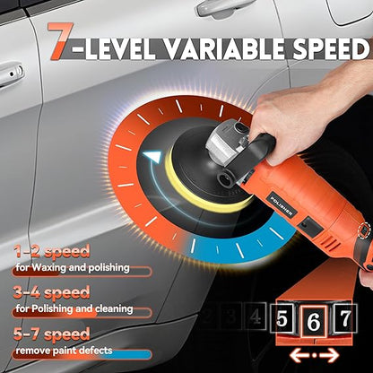 Pulidora Polichadora Rotativa  7 velocidades variables 500-3300 RPM
