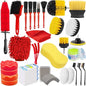 Kit Detailing o Detallado Brochas, cepillos, esponjas, Pads Profesionales en con 32 piezas