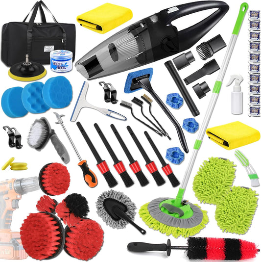 Kit para Detailing Detallado Uso Personal Brochas, aspiradora, cepillos para taladro kit 30 piezas