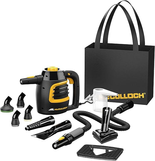 McCulloch MC1230 - Limpiadora de vapor de mano con manguera de extensión, 11 piezas