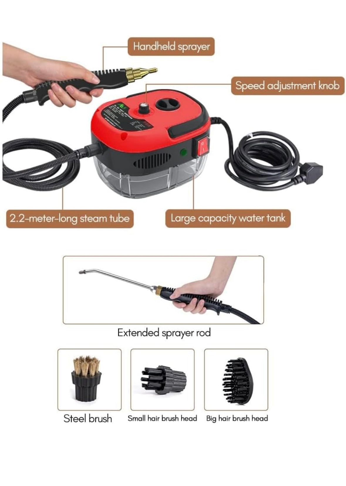 Maquina de Vapor Portátil Roja