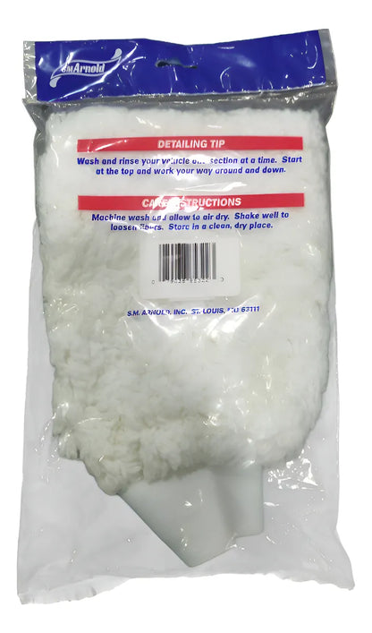 Guante de Lavado de Microfibra Chenille Wash Mitt Profesional Blanco