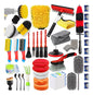 Kit Lavado y Detailing  Detallado 48 piezas brochas, cepillos limpieza, cepillos taladro limpieza de rines.