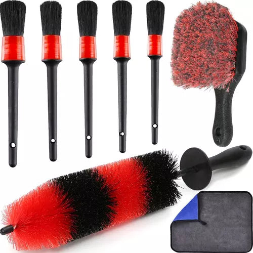 Brochas para Detailing Con Kit de Cepillos para Rines y Llantas