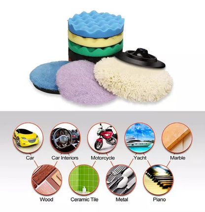 Pads Polisher Rotativa en 7 Pulgadas x 8 unidades con Soporte.