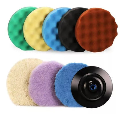 Pads Polisher Rotativa en 7 Pulgadas x 8 unidades con Soporte.