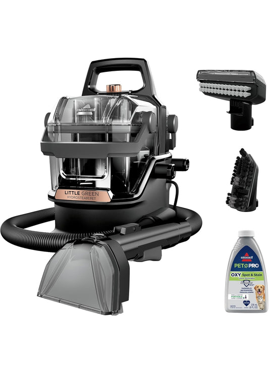 Limpieza Inyección y Succión BISSELL Little Green HydroSteam 3618 Limpiador portátil multiusos de alfombras y tapicería, para automóviles y autos. Función con vapor incluida