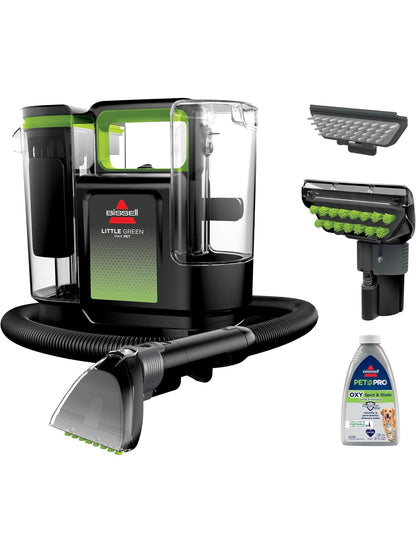 Limpieza Inyección y Succión BISSELL Little Green Max Limpiador profundo portátil para alfombras y tapicería, detallador de automóviles/automóviles, con herramienta de manchas