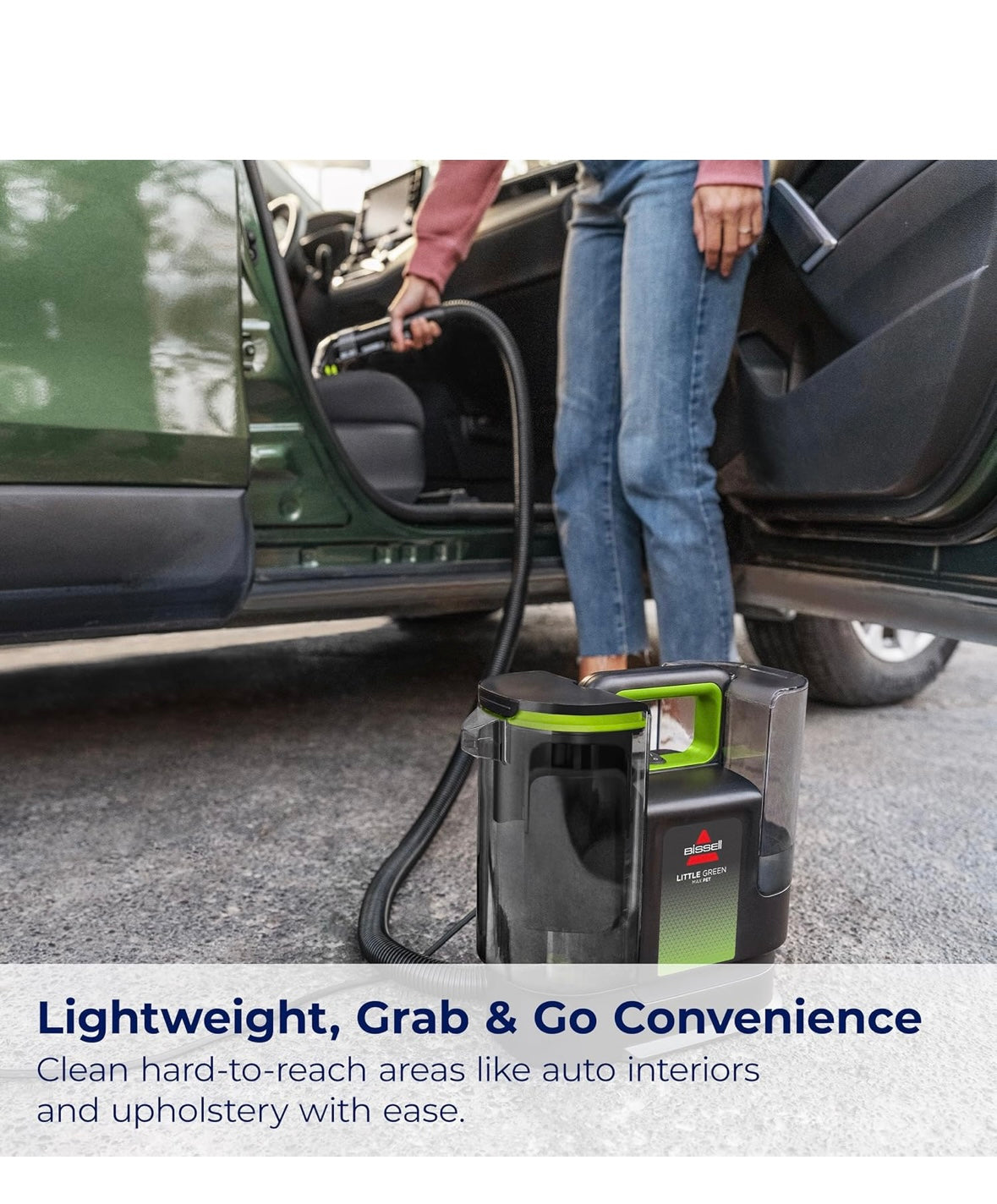 Limpieza Inyección y Succión BISSELL Little Green Max Limpiador profundo portátil para alfombras y tapicería, detallador de automóviles/automóviles, con herramienta de manchas