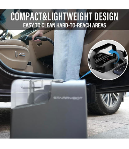 Limpieza Inyección y Succión STARRYBOT  limpiadora de alfombras portátil con tecnología de vapor para alfombras y tapicería, potente succión de 12 Kpa con herramientas versátiles, removedor de manchas tapicería
