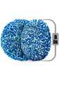 Pomo  Symplex Azul y Blanco Pad 100% Lana Doble cara 4 hilos Polichado Pulir Felpa Estopa